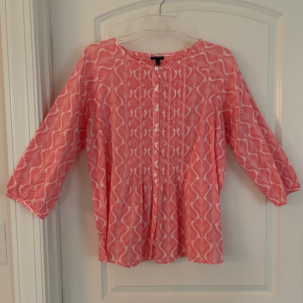 Talbots Coral Patterned Blouse